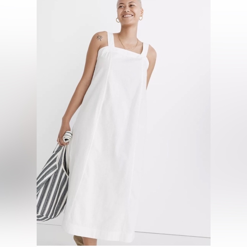 NWT Madewell size M Linen Princess-seamed midi dress